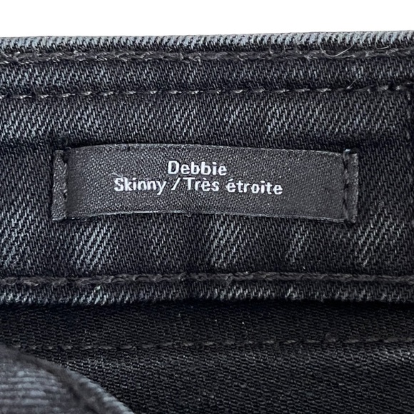 FRANK And Oak Debbie Skinny Ankle Crop Denim Jeans Washed Black - Picture 9 of 15